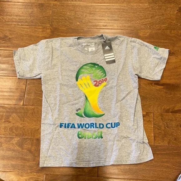 Kids Adidas Fifa World Cup Brazil 2014 tee shirt Small New with‎ tags - Picture 1 of 3